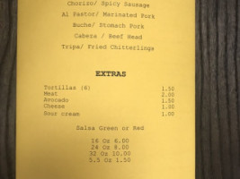 Taqueria Los Potrillos menu