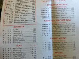 East Buffet menu