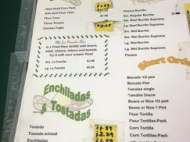 La Familia Take Out menu