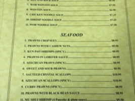 Hong Kong Seafood menu