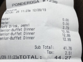 Ponderosa menu