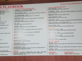 Coach's -b-que menu