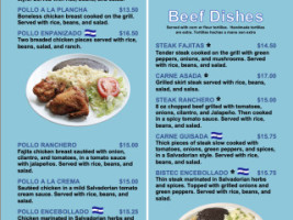 Vicky's Salvadorian menu