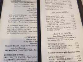 Cahill's Family Pancake House menu