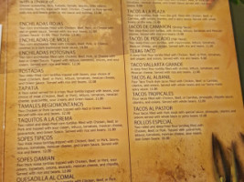 Damian's menu