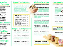 Gemelli Artisanal Gelato Dessert Café menu