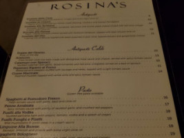 Rosina's Italian menu