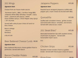 201 Tavern Grill menu