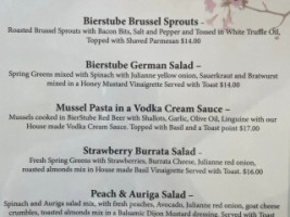 Jw's Bierstube menu