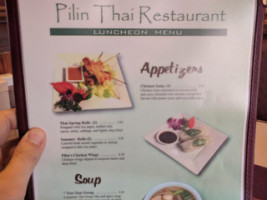 Pilin Thai menu