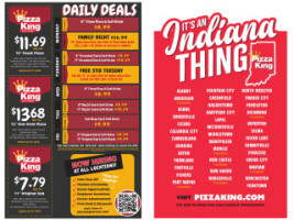 Pizza King menu