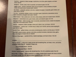 Rustique Pizzeria menu