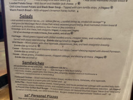 The Rock Inn Mountain Tavern menu