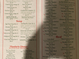 Mandarin Chinese menu