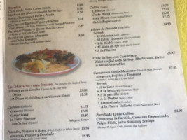 Colima Mexican menu