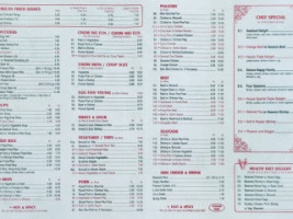 China Wong's menu