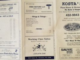 Kostas Pizza House menu