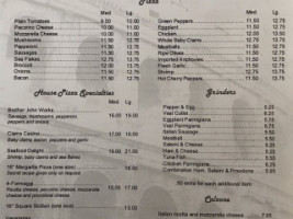 Franco Gianni's Pizza menu