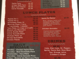 Becky's Taqueria menu