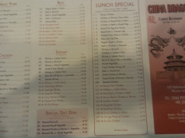 China Dragon menu