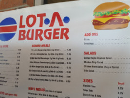 Lot-a-burger menu