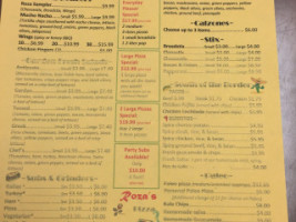 Almont Roza's Pizza menu