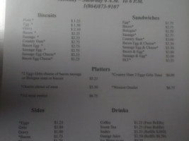 Main Street Cafe menu