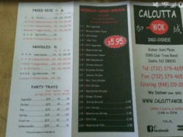 Calcutta Wok menu