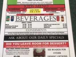 Susie Kay’s Cafe menu