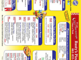 Rusty's Pizza Parlor menu