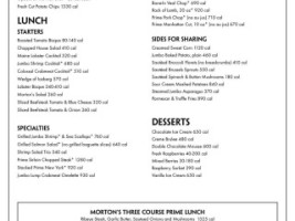 Morton's The Steakhouse menu