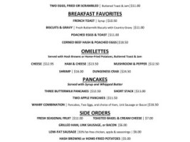 The Tides Wharf menu