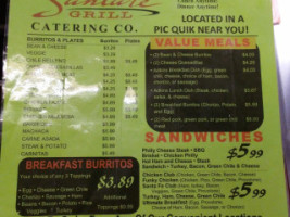 Santa Fe Grill Catering Co. menu