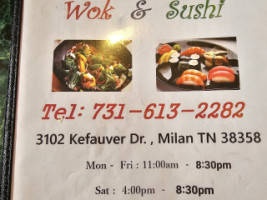 Happy Chinese Wok Sushi menu