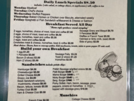 Cissy's Diner menu