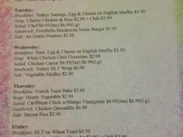 Park West Cafe menu