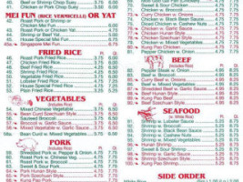 Lo's Chinese menu