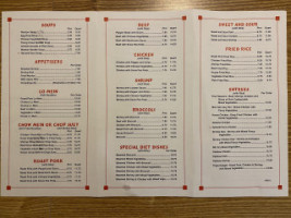 Wong's Take Out menu