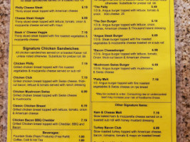 The Lion's Den Cafe menu