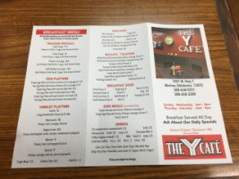 The Y Cafe menu