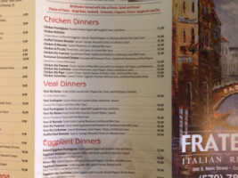 Fratellis In Conygham menu