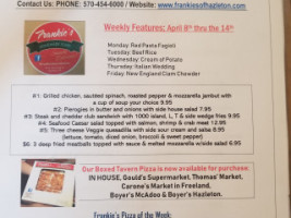 Frankie’s Pizzeria And menu