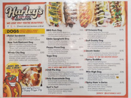 Harley's A Hot Dog Revolution menu