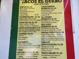 Tacos El Guero menu