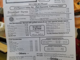 The Great Central Steak Hoagie Company menu