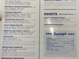 The Blue Hen Cafe In St. August menu