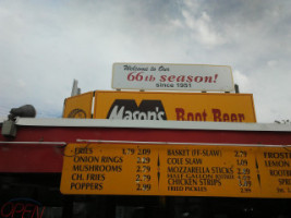 Mason's Root Beer Drive In menu