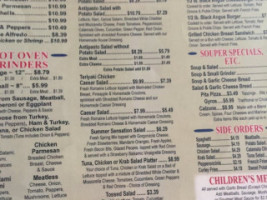 Fairway Pizza Sports Page Pub menu