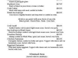 The Wine Cellar menu