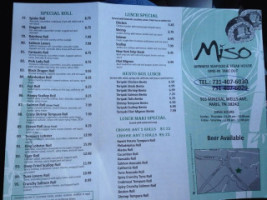 Miso Japanese Seafood Steak House menu